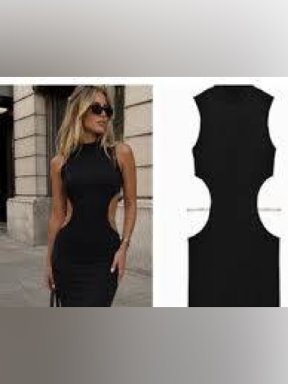 Zara Black Backless Cutout Bodycon Dress